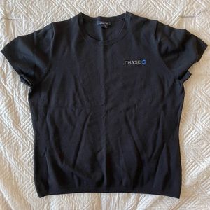 Lands End Chase Bank black sweater. Size L